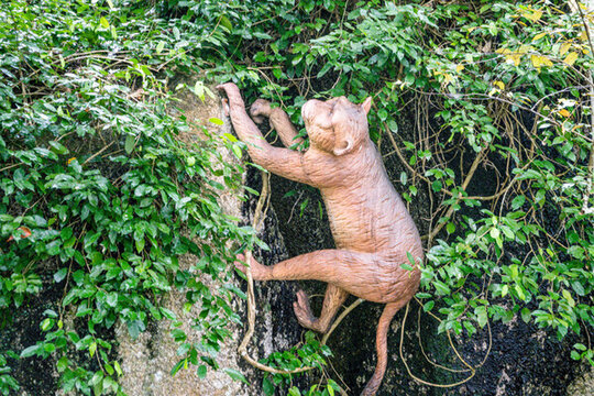 攀爬的猴子雕塑