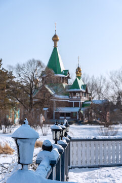 冬天雪后中國哈爾濱伏爾加莊園