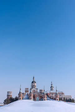 冬天雪后中國哈爾濱伏爾加莊園