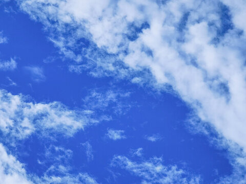 夏日藍(lán)天白云的美麗天空