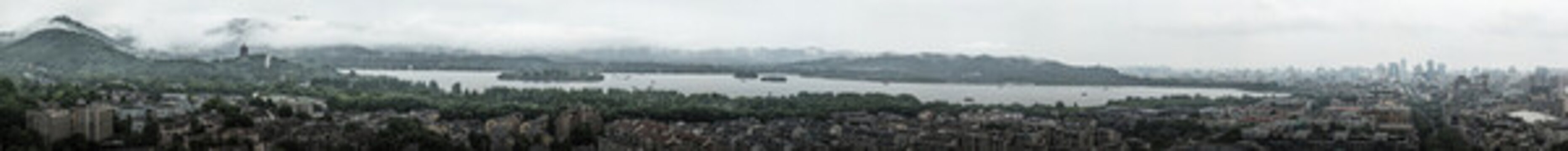 杭州煙雨西湖長(zhǎng)卷全景