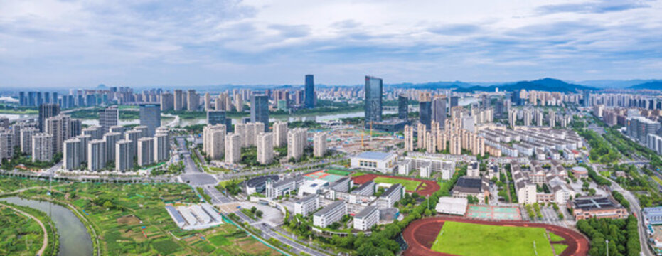 上虞城市風(fēng)光航拍全景