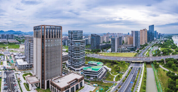 上虞城市風(fēng)光航拍全景
