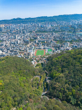 宜賓翠屏山景觀棧道航拍