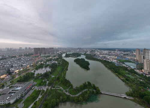 江蘇淮安漣水五島湖公園城市風(fēng)光