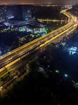 城市高架橋夜景