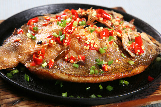 鐵板香煎鱸魚
