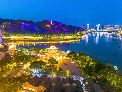 宜賓合江門三江口夜景