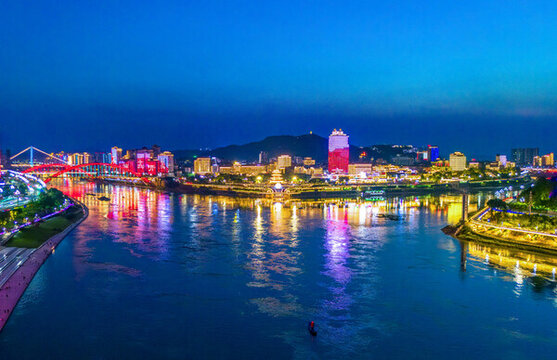 宜賓合江門三江口夜景