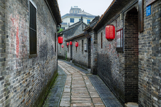 江蘇泰州古羅塘景區(qū)石板路小巷