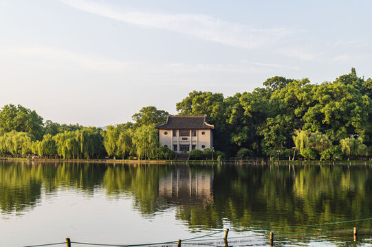 清晨西湖風景