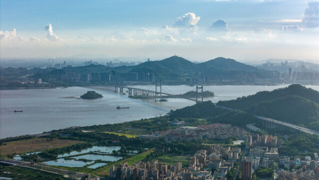航拍東莞市虎門鎮(zhèn)威遠(yuǎn)島