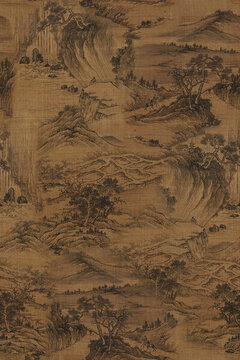 山水畫(huà)數(shù)碼印花花型