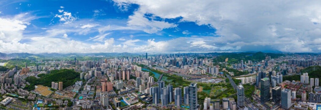 深圳羅湖180度高清藍(lán)天全景圖