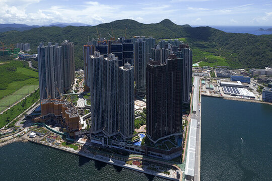 香港將軍澳日出康城航拍城市風(fēng)光