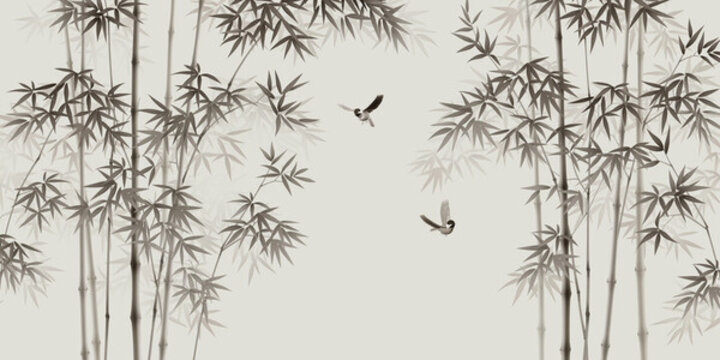新中式竹子畫
