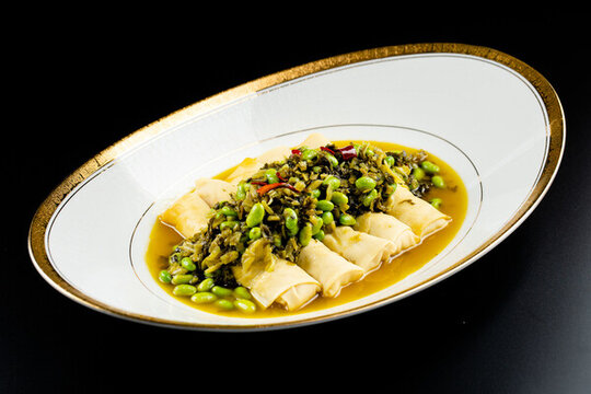 毛豆咸菜豆腐包