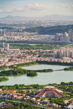 俯瞰泉州西湖公園