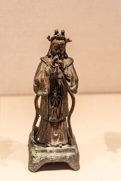 明代女樂銅俑