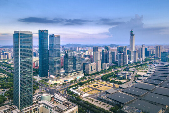 南京河西金融城夜景航拍