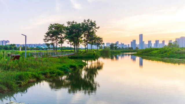 體育公園夕陽