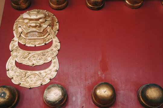 故宮宮門鎏金門環(huán)