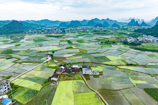 中國廣西荔浦夏日田園風(fēng)光美如畫