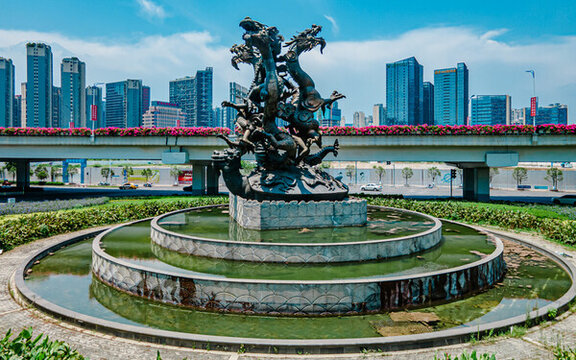 贛州城市高架姹紫嫣紅