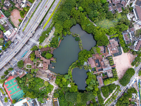 航拍東莞市可園