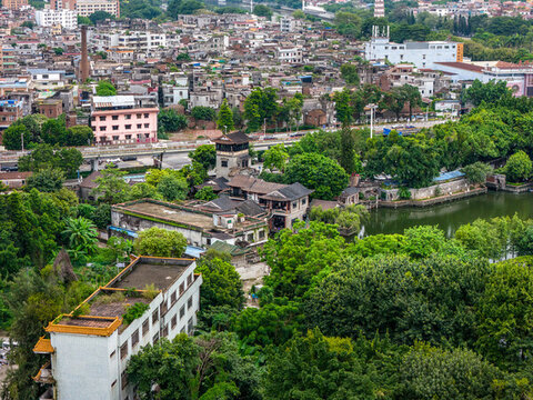 航拍東莞市可園