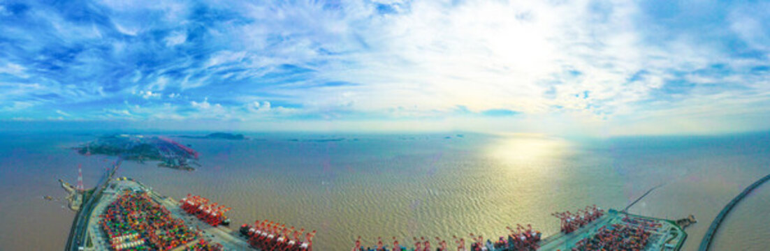 航拍寧波港