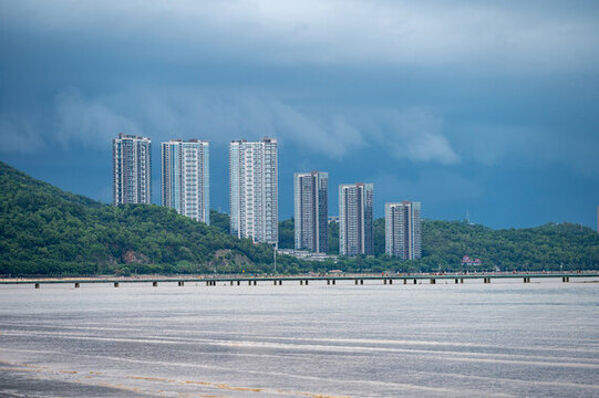珠海香洲區(qū)情侶路沿途城市風(fēng)光