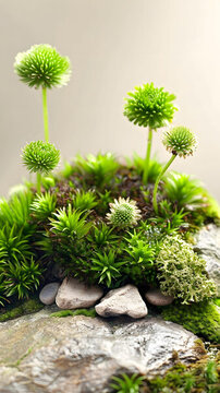 青苔與石頭的自然景觀