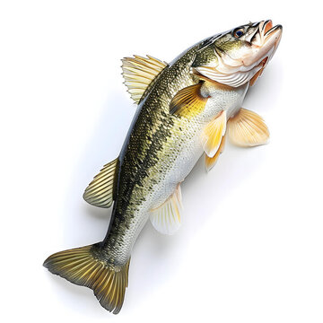 白色背景上孤立的淡水魚