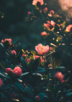 春天盛開的粉紅色花朵