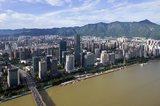 福州海峽金融街航拍城市建筑風(fēng)光