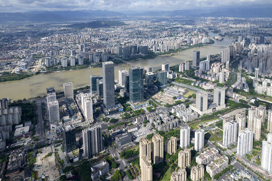 福州海峽金融街航拍城市建筑風(fēng)光