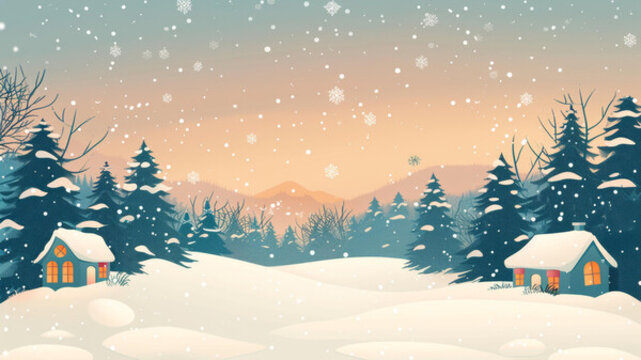 冬日雪景的AI圖片
