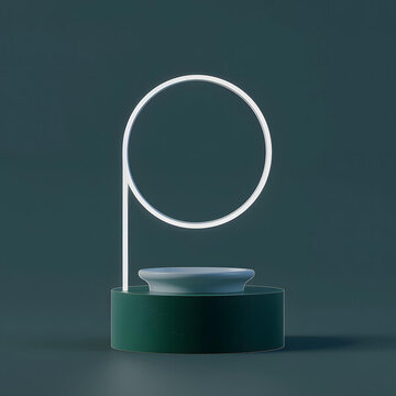 抽象幾何圓形平臺3D渲染模型