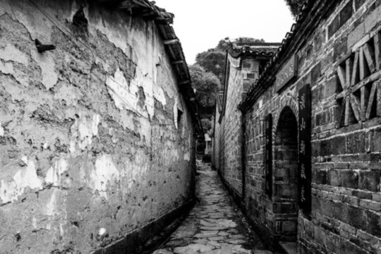黑白嶺南鄉(xiāng)村民居