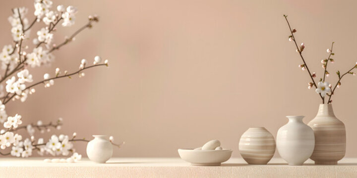 簡(jiǎn)約風(fēng)格的白色花瓶插花擺設(shè)