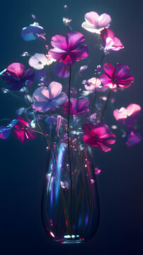 玻璃花瓶里的花束