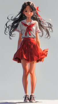 穿水手服的長(zhǎng)發(fā)美少女