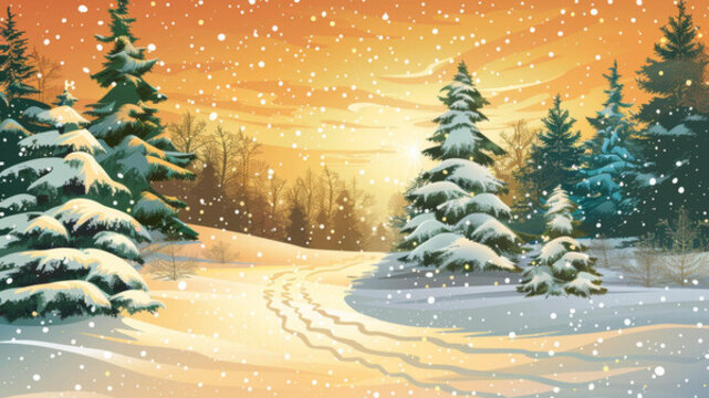 冬日雪景的AI圖片