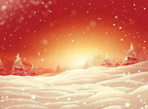圣誕節(jié)雪景溫馨全家福