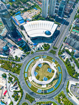 湖北省武漢市光谷廣場(chǎng)航拍