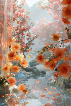 水邊的桃花