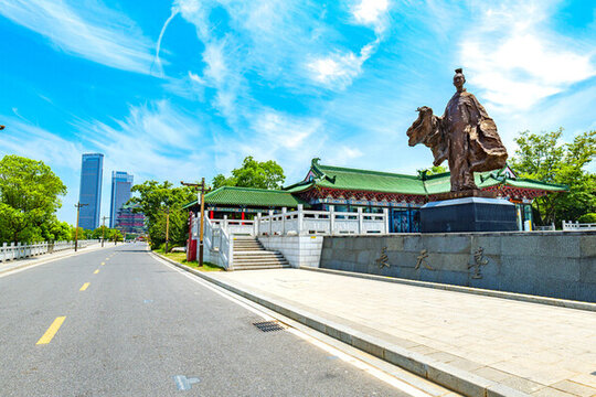 南昌滕王閣王勃廣場(chǎng)城市風(fēng)光