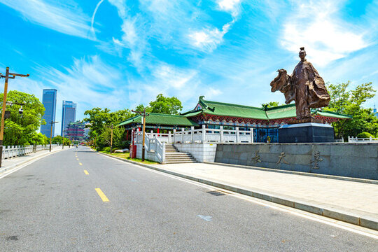 南昌滕王閣王勃廣場(chǎng)城市風(fēng)光