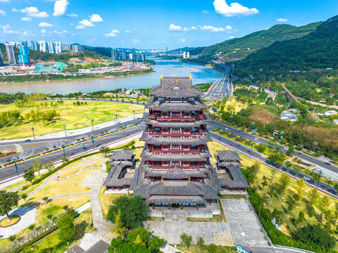 宜賓地標(biāo)建筑東樓航拍